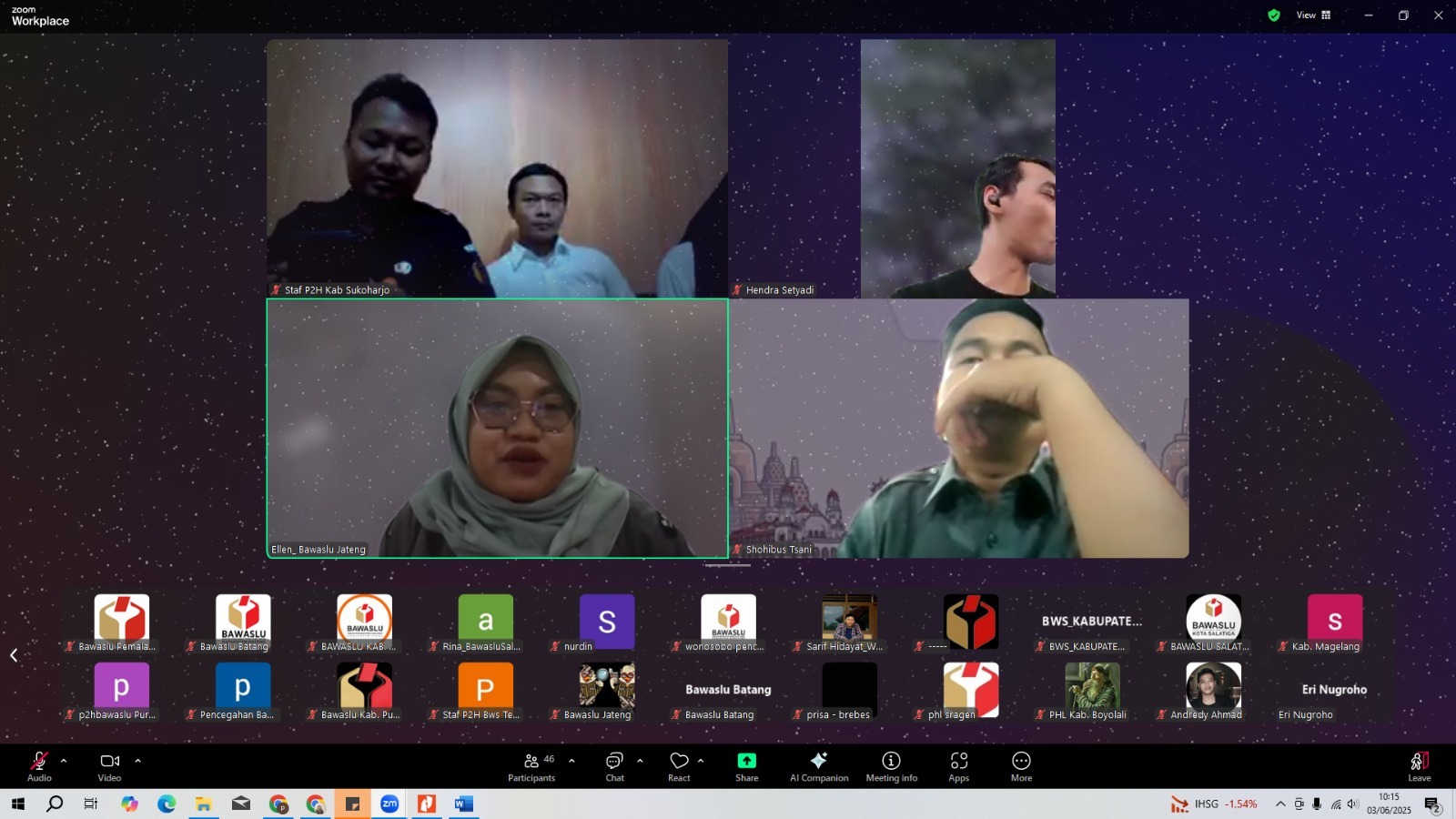 Staf Divisi Pencegahan, Parmas Humas mengikuti Rapat Konsolidasi Data Pencegahan Tahun 2025 melalui zoom meeting