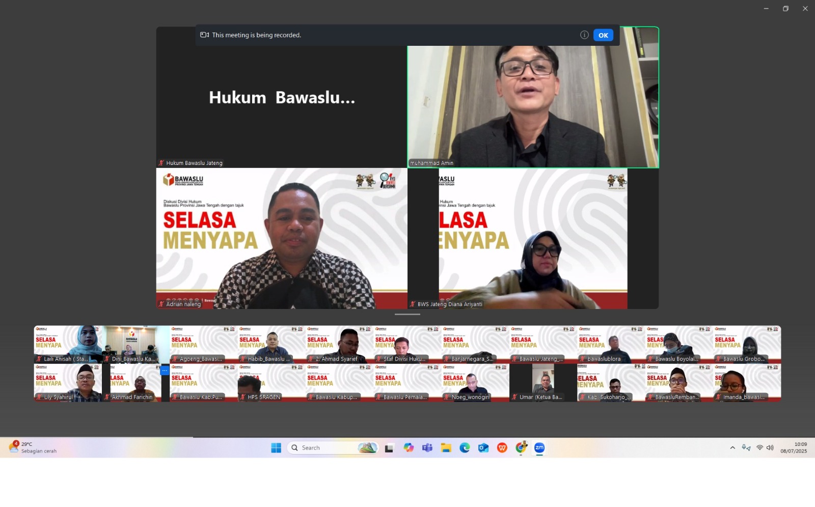 Bawaslu Kabupaten Jepara turut serta dalam diskusi daring "Selasa Menyapa" yang diselenggarakan oleh Bawaslu Provinsi Jawa Tengah