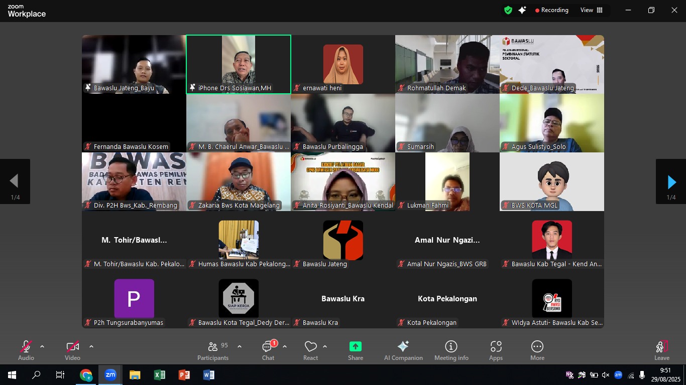Bawaslu Jepara turut dalam kegiatan Rapat Koordinasi Kehumasan Evaluasi Bulan Agustus dan Sosialisasi Tema Bulan September yang diselenggarakan Bawaslu Provinsi Jawa Tengah