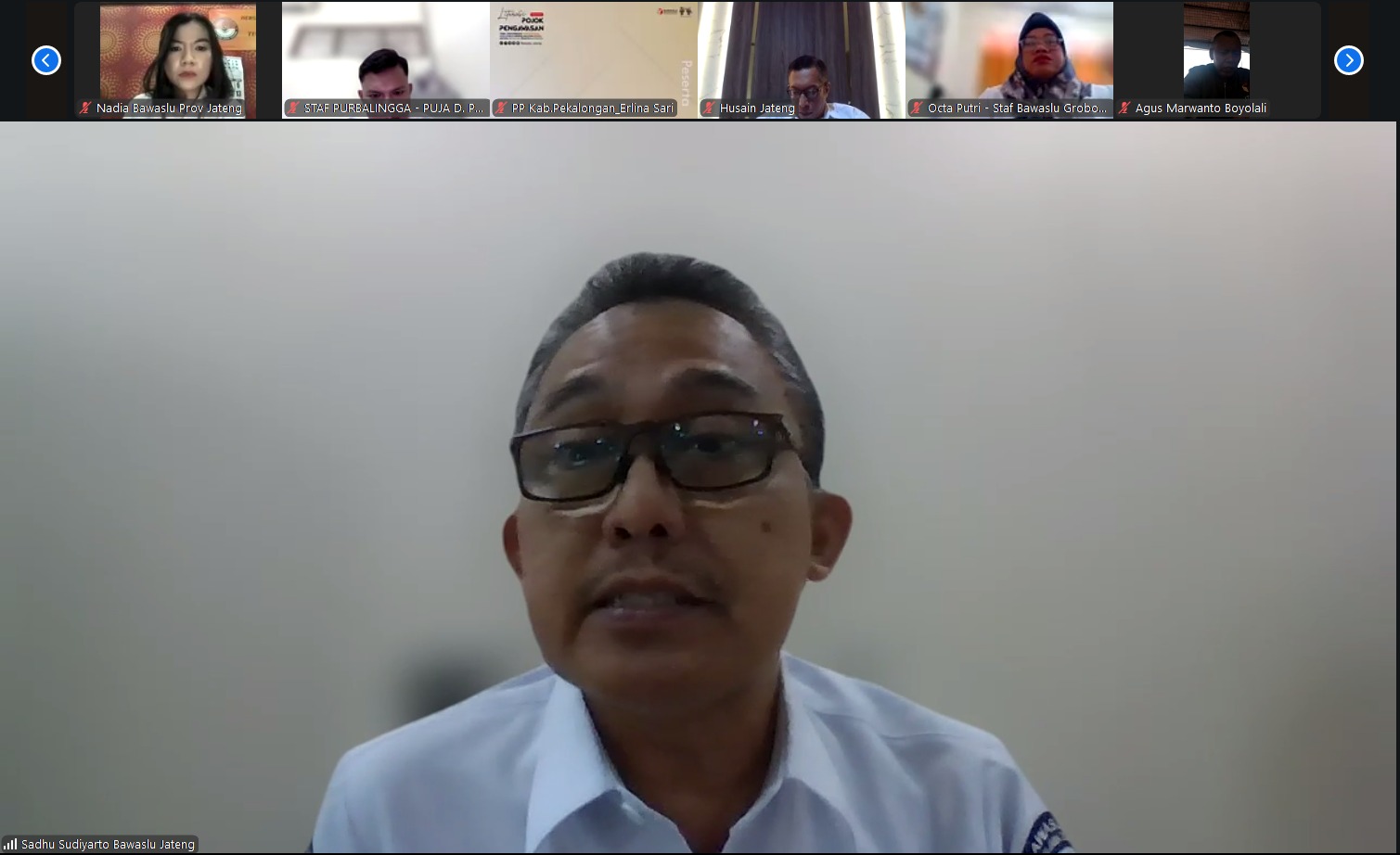 Bawaslu Kabupaten Jepara mengikuti kegiatan Validasi Data Temuan dan Laporan Pelanggaran Pemilu 2024 yang diselenggarakan oleh Bawaslu Provinsi Jawa Tengah