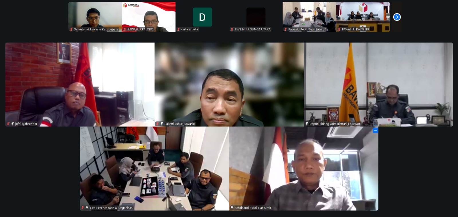 Bawaslu Kabupaten Jepara Hadir dalam Pembinaan dan Evaluasi Bawaslu/Panwaslih Provinsi serta Bawaslu/Panwaslih Kabupaten/Kota yang digelar secara daring