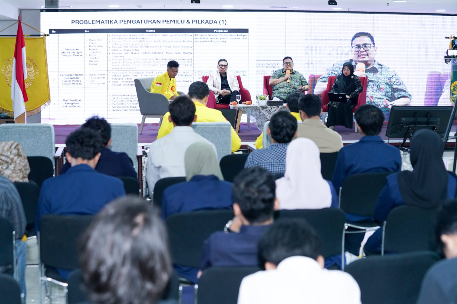 Ketua Bawaslu Rahmat Bagja saat menjadi narasumber di diskusi Quo Vadis Revisi UU Pemilu: Refleksi Pelaksanaan Pemilu 2024” di Pascasarjana Universitas Indonesia, Jakarta, Kamis (12/2/2025).