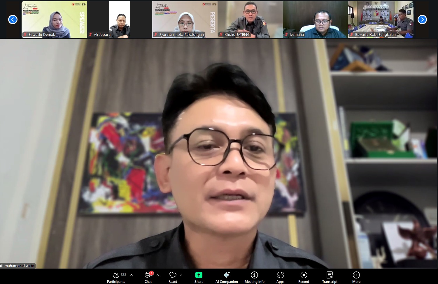 Bawaslu Jepara mengikuti kegiatan Pojok Pengawasan bertema “Quo Vadis Pengawasan Data Pemilih Berkelanjutan 2026” yang digelar daring