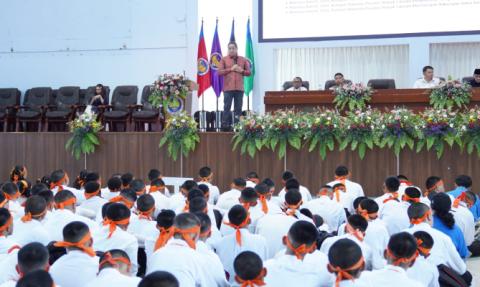 Anggota Bawaslu Herwyn JH Malonda saat membuka Diskusi Terpumpun Tata Kelola Organisasi Pengawas Pemilu di Universitas Negeri Manado (Unima), Tondano, Rabu (13/8/2025)/Foto: Publikasi dan Pemberitaan Bawaslu