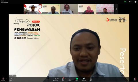 Bawaslu Kabupaten Jepara mengikuti Rapat Koordinasi Pengawasan Pemutakhiran Data Pemilih Berkelanjutan (PDPB) Semester I Tahun 2026 yang diselenggarakan oleh Bawaslu Provinsi Jawa Tengah secara daring pada Rabu (24/6).