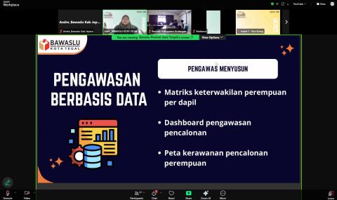 Bawaslu Jepara mengikuti kegiatan Literasi Pojok Pengawasan Volume 16 bertajuk "POV: Strategi Pengawasan Pemenuhan Kuota Perempuan dalam Pencalonan Pasca Putusan Mahkamah Konstitusi Nomor 128/PUU-XXIV/2026" yang diselenggarakan secara daring melalui Zoom Meeting pada, Rabu (8/7).
