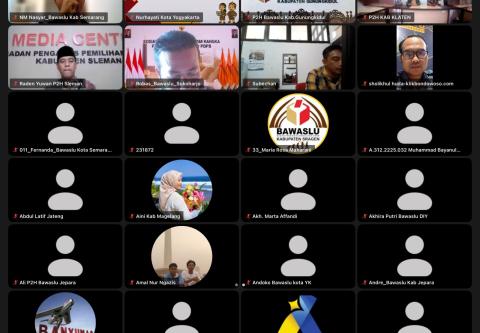 Bawaslu Kabupaten Jepara mengikuti kegiatan Sosialisasi Uji Petik dalam Rangka Riset Pemetaan Kerawanan Isu Strategis Pemutakhiran Data Pemilih Berkelanjutan (PDPB) yang diselenggarakan oleh Puslitbangdiklat Bawaslu RI secara daring melalui Zoom, Jumat (25/9).