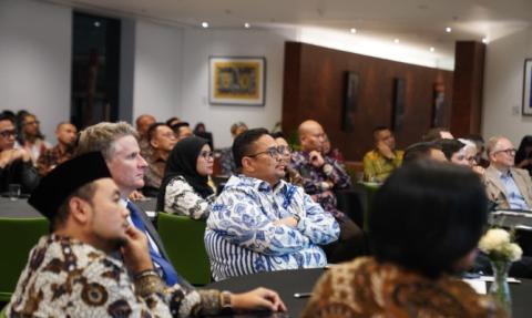 Ketua Bawaslu Rahmat Bagja menghadiri peluncuran resmi program "Partisipasi: Indonesia Democratic Participation Program" di Jakarta, Kamis (20/8/2026).