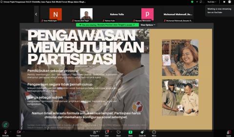Bawaslu Kabupaten Jepara mengikuti kegiatan Literasi Pojok Pengawasan Vol. 22 yang diselenggarakan oleh Bawaslu Provinsi Jawa Tengah pada Senin (19/10).