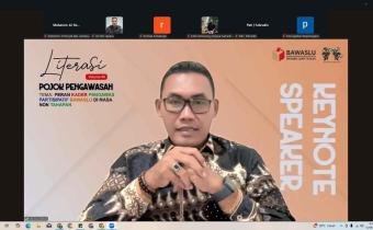 Bawaslu Jepara turut serta dalam kegiatan Literasi Pojok Pengawasan daring yang diselenggarakan oleh Bawaslu Provinsi Jawa Tengah melalui zoom meeting