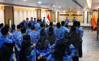 Pelantikan pejabat fungsional dan PPPK Bawaslu oleh Sekretaris Jenderal Bawaslu Ichsan Fuady di Gedung Bawaslu RI, Rabu (1/10/2025).