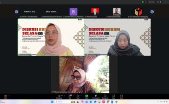 Bawaslu Kabupaten Jepara mengikuti kegiatan Menyapa Diskusi Hukum Selasa yang digelar secara daring melalui Zoom Meeting