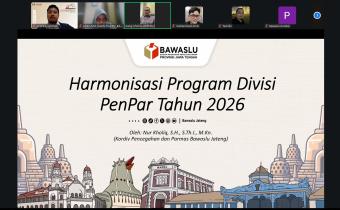 Bawaslu Kabupaten Jepara mengikuti Rapat Koordinasi (Rakor) Harmonisasi Program Kerja Divisi Pencegahan dan Partisipasi Masyarakat (Parmas) Tahun 2026 yang diselenggarakan oleh Bawaslu Provinsi Jawa Tengah melalui zoom meeting